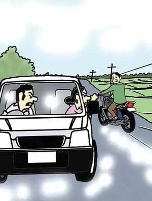 “He’s speeding on his own lane. There’s no need to yell at him.”