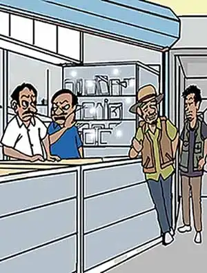 “No. He’s not a tax collector but a protector. On paper, he’s the license holder of this shop and several others.“