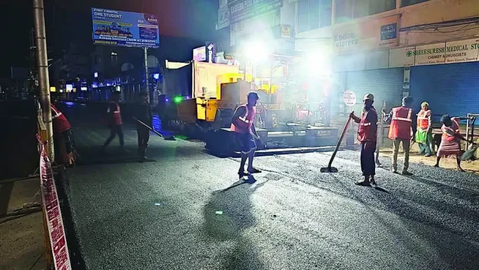 Road repair works underway